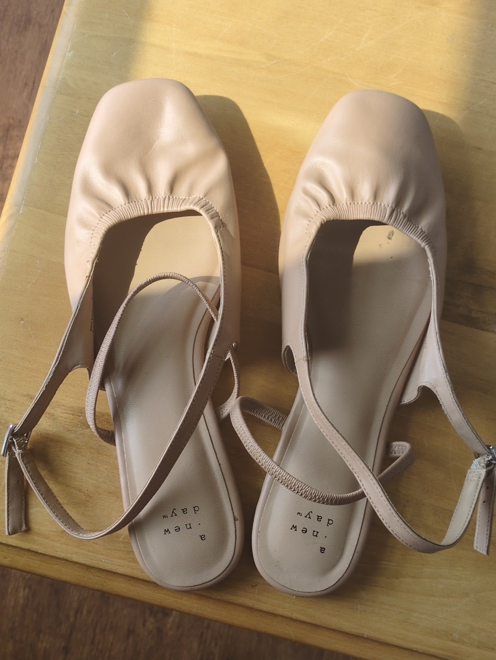 Square-Toe Slingback Flats